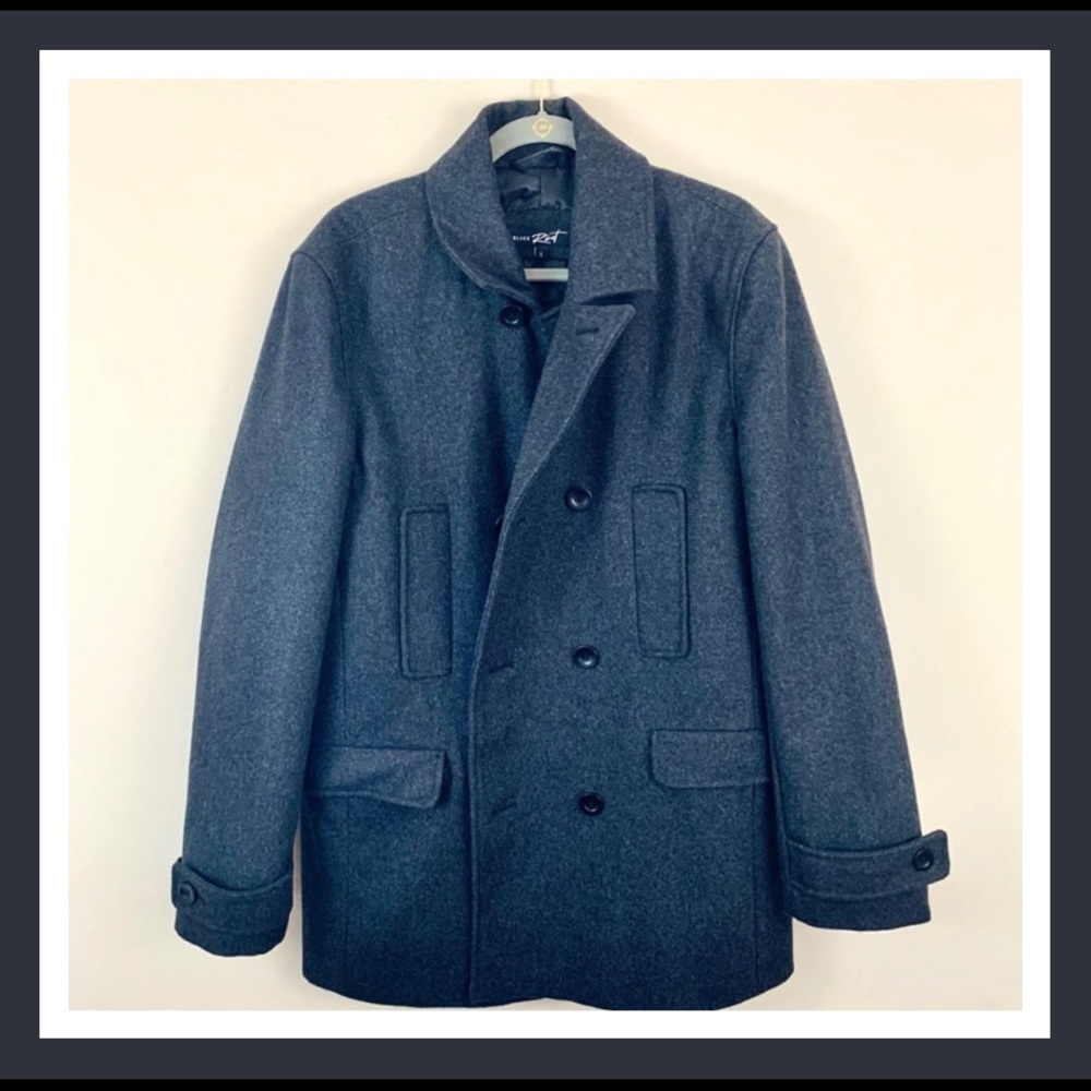 Black Rivet | Men’s Pea Coat Wool Blend | Size L